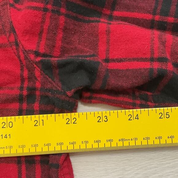 George Mens Relaxed Fit Button up Long Sleeve Flannel Shirt Large Tall - Picture 9 of 9